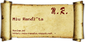 Miu Renáta névjegykártya
